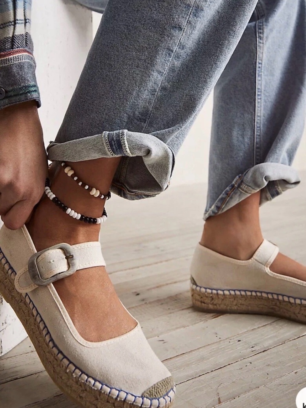 Free People Surfside Mary Jane Espadrille with Jute Platform